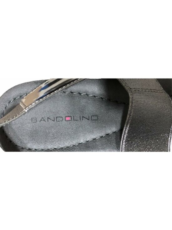 Bandonlino Sandals Wedge Heel Womens 10 M Metallic Silver Gray Comfort Strappy - Picture 10 of 11